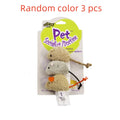 Conjunto com 3 ratos de pelúcia simulados para gatos – brinquedos interativos resistentes a mordidas e arranhões, ideais para filhotes e gatos adultos.