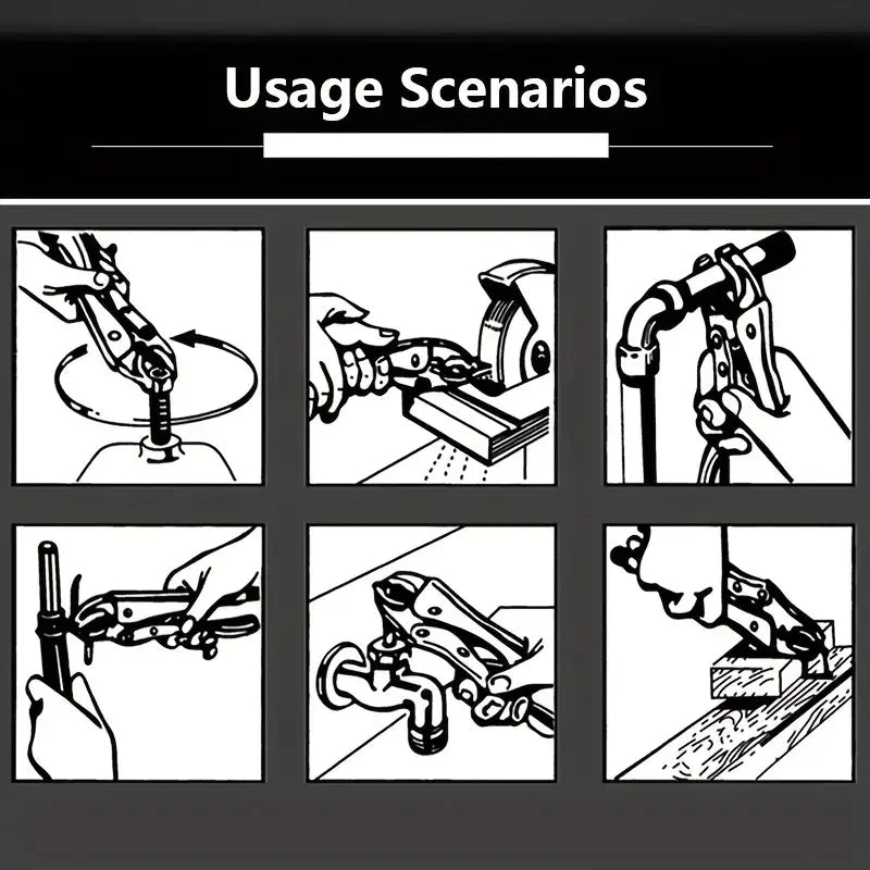 Alicates de Travamento Multifuncionais Ajustáveis 5/7/10 Polegadas – Para Tubos de Água, Trabalhos em Madeira e Reparos de Soldagem